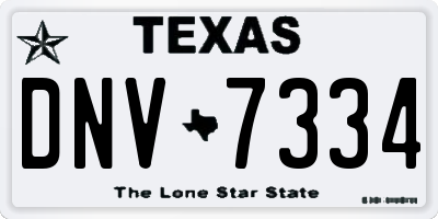 TX license plate DNV7334