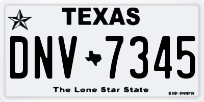 TX license plate DNV7345