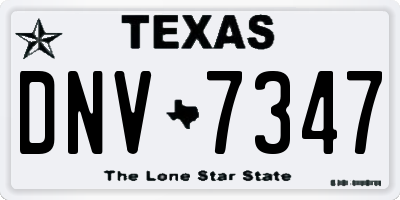 TX license plate DNV7347