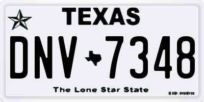 TX license plate DNV7348