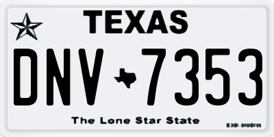 TX license plate DNV7353