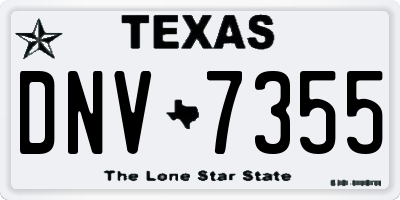TX license plate DNV7355