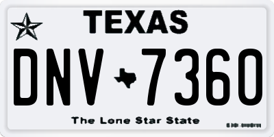 TX license plate DNV7360