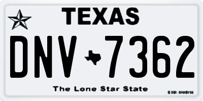 TX license plate DNV7362