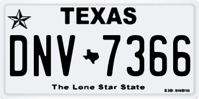 TX license plate DNV7366