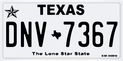 TX license plate DNV7367