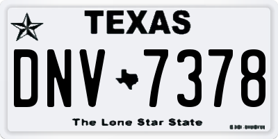 TX license plate DNV7378