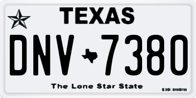 TX license plate DNV7380
