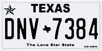 TX license plate DNV7384