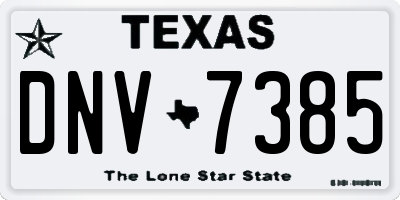 TX license plate DNV7385