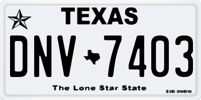 TX license plate DNV7403