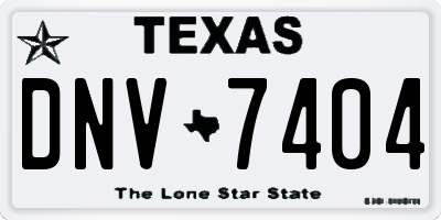 TX license plate DNV7404