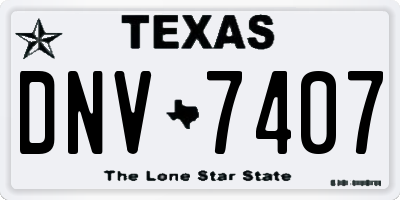 TX license plate DNV7407