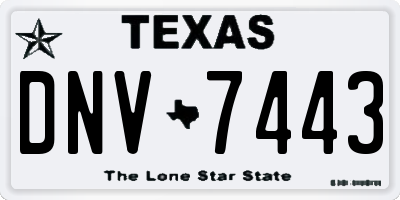 TX license plate DNV7443