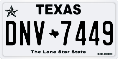 TX license plate DNV7449