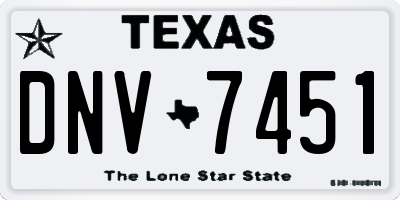 TX license plate DNV7451