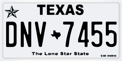 TX license plate DNV7455