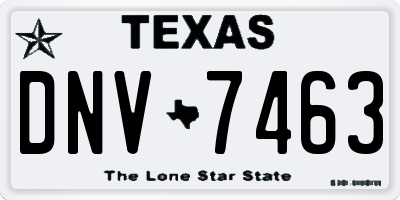 TX license plate DNV7463