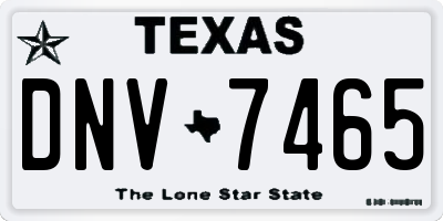 TX license plate DNV7465