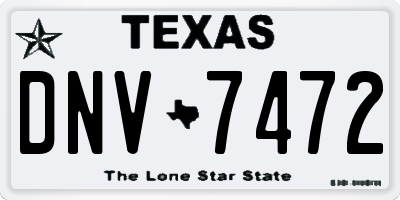 TX license plate DNV7472