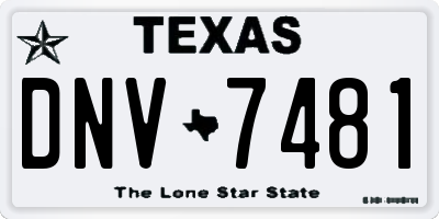 TX license plate DNV7481