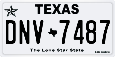 TX license plate DNV7487