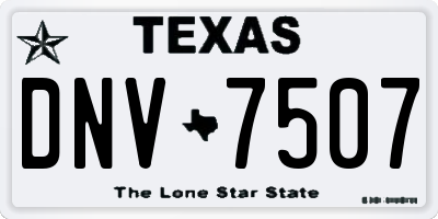 TX license plate DNV7507