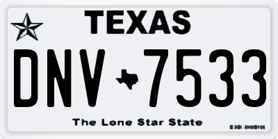 TX license plate DNV7533