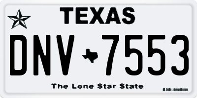 TX license plate DNV7553