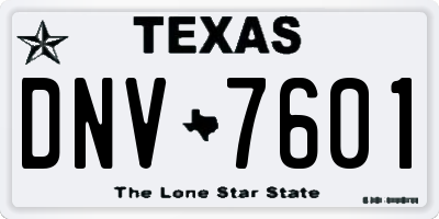 TX license plate DNV7601
