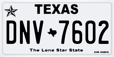 TX license plate DNV7602
