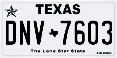 TX license plate DNV7603