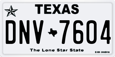 TX license plate DNV7604