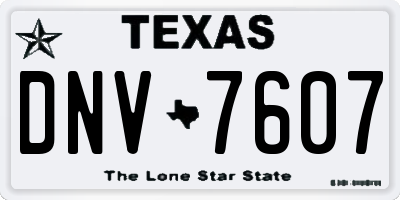 TX license plate DNV7607