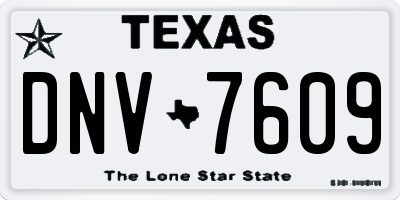 TX license plate DNV7609