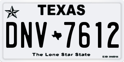 TX license plate DNV7612