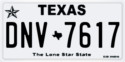 TX license plate DNV7617