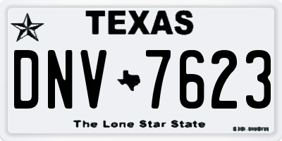 TX license plate DNV7623