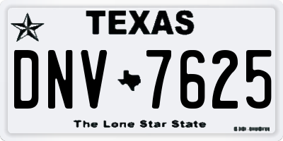 TX license plate DNV7625