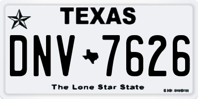 TX license plate DNV7626