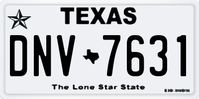 TX license plate DNV7631