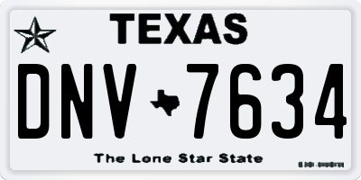 TX license plate DNV7634