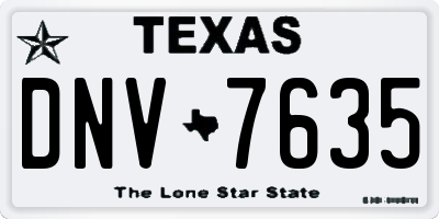 TX license plate DNV7635