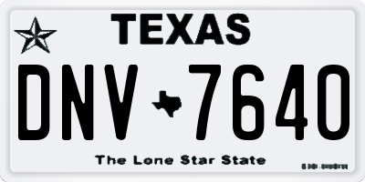 TX license plate DNV7640
