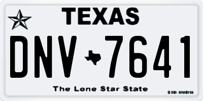 TX license plate DNV7641