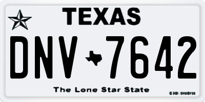 TX license plate DNV7642