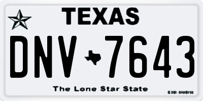 TX license plate DNV7643