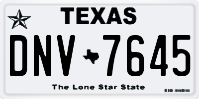 TX license plate DNV7645