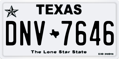 TX license plate DNV7646