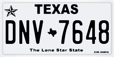 TX license plate DNV7648